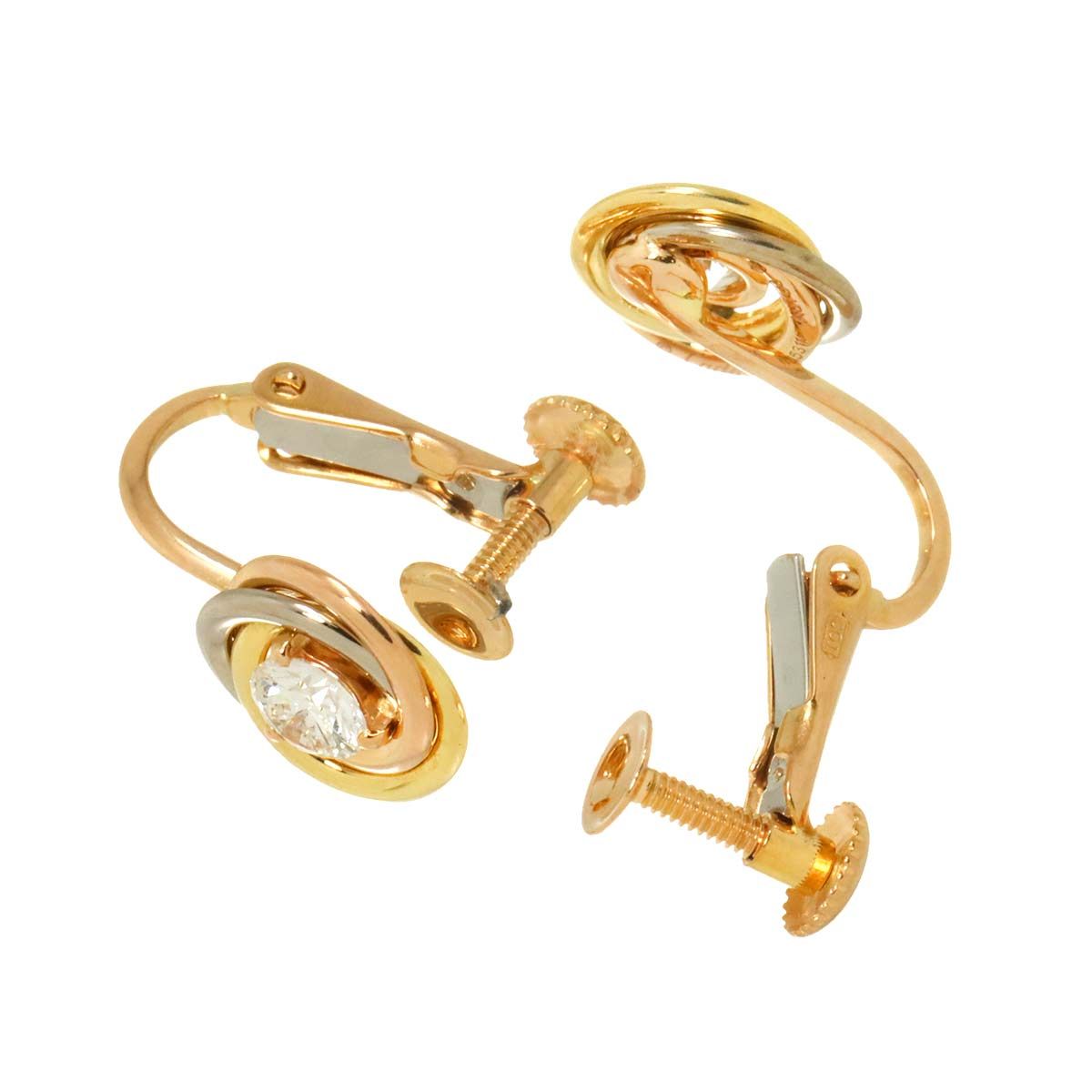 カルティエ Cartier トリニティ ダイヤ イヤリング K18 YG PG WG 750 3