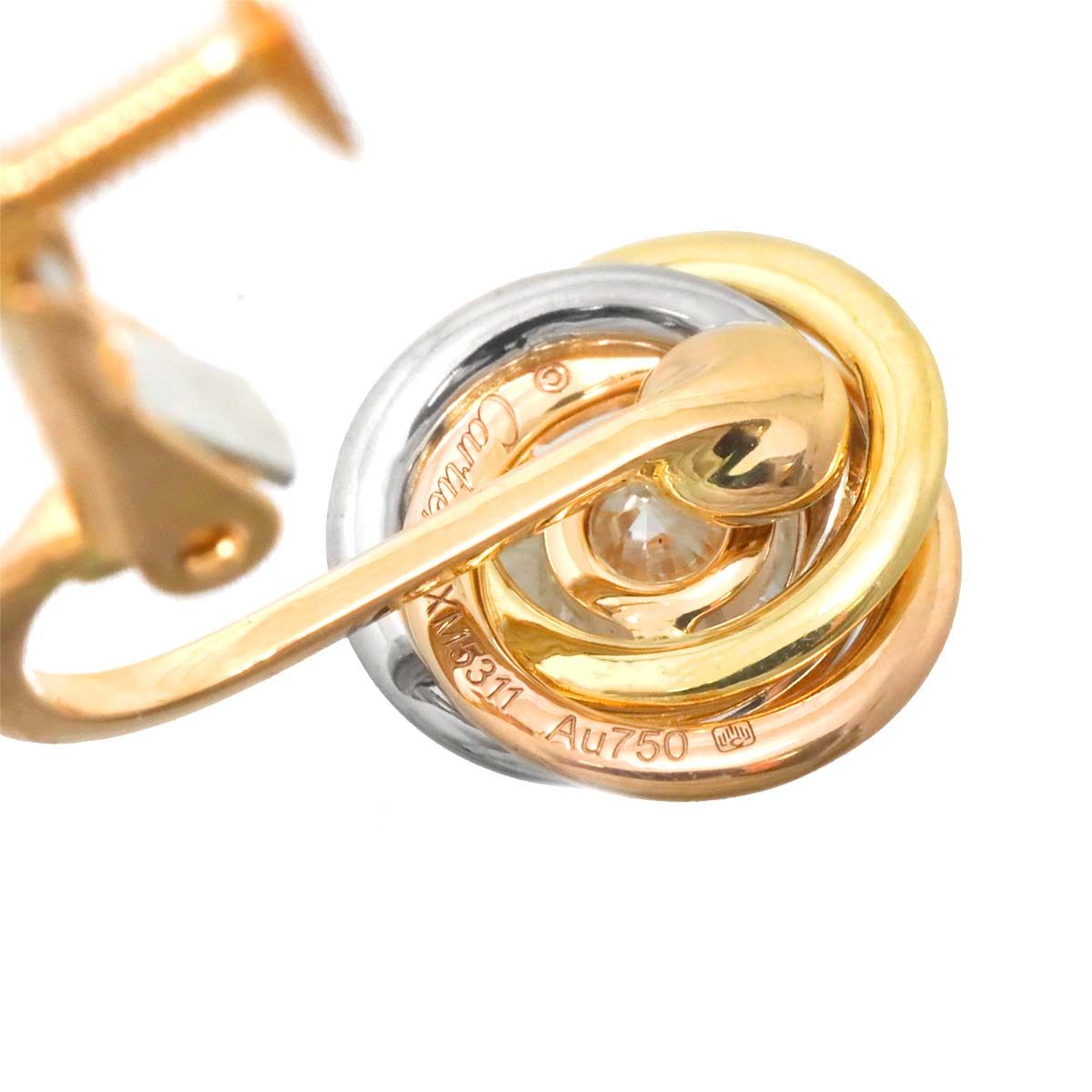 カルティエ Cartier トリニティ ダイヤ イヤリング K18 YG PG WG 750 3