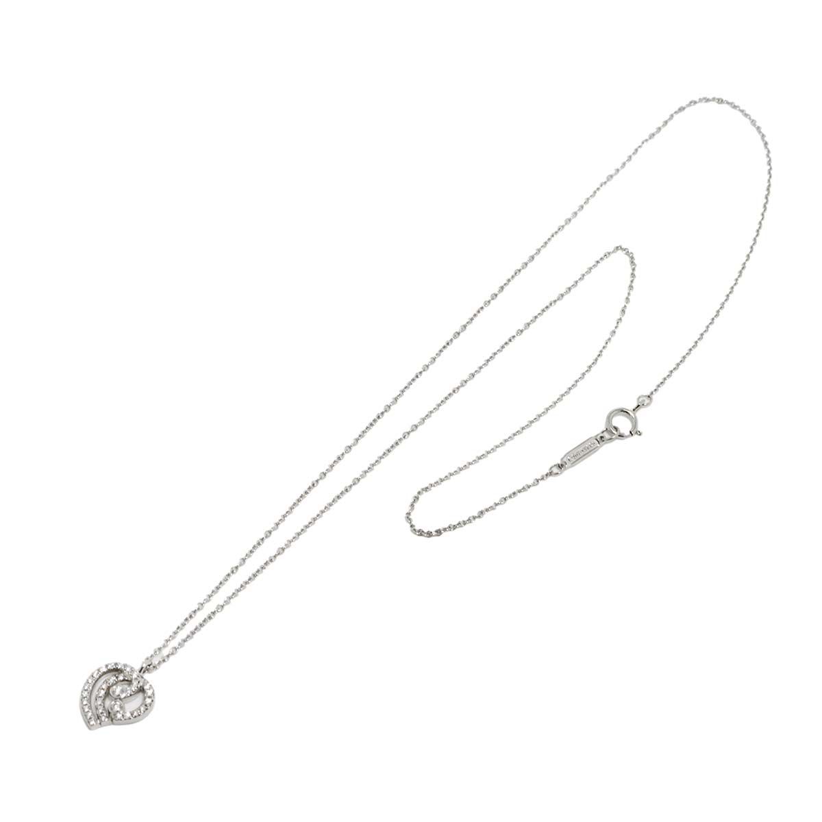 ティファニー TIFFANY&Co. ハート ダイヤ ネックレス 40cm Pt プラチナ