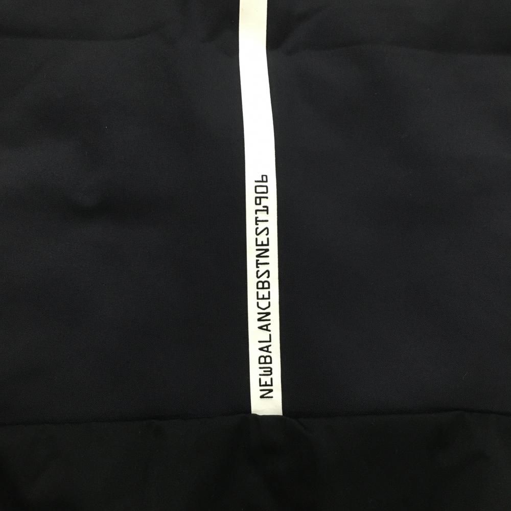 美品】ニューバランスゴルフ 切替中綿ベスト 黒×グレー 前ロゴ総柄