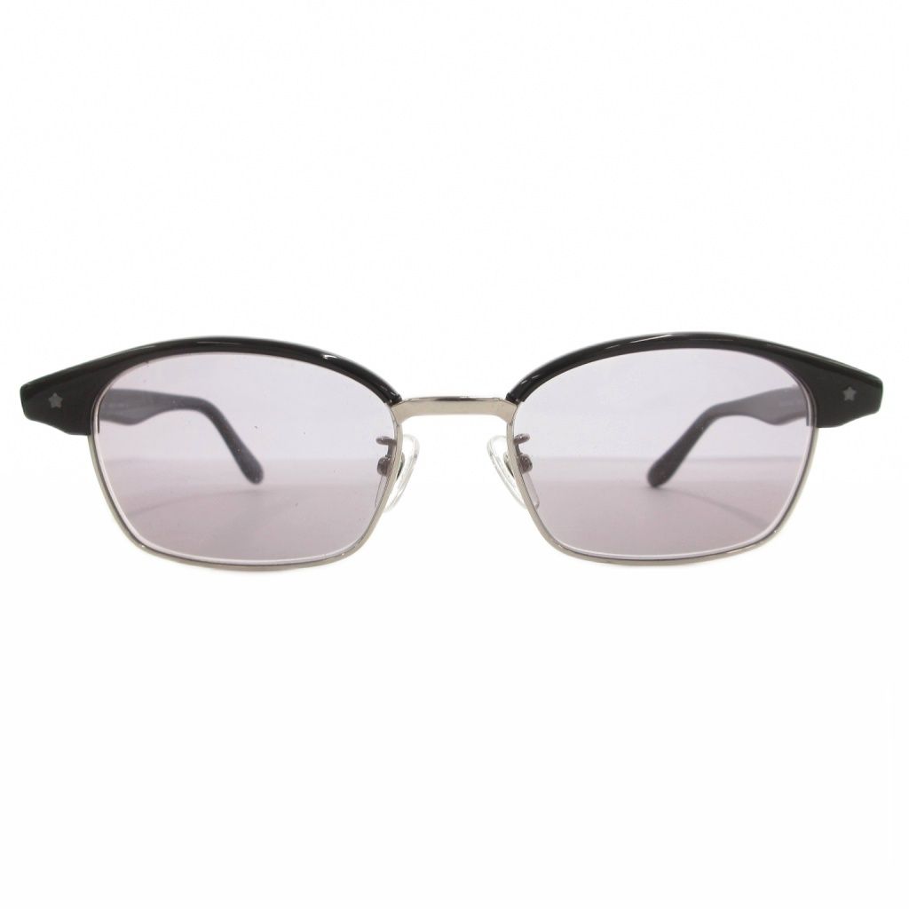  増永 サングラス メガネ アイウェア スクエア コンビ チタン ハーフリム レンズ 度なし 黒 ブラック GMS-30 GV サングラス 小物