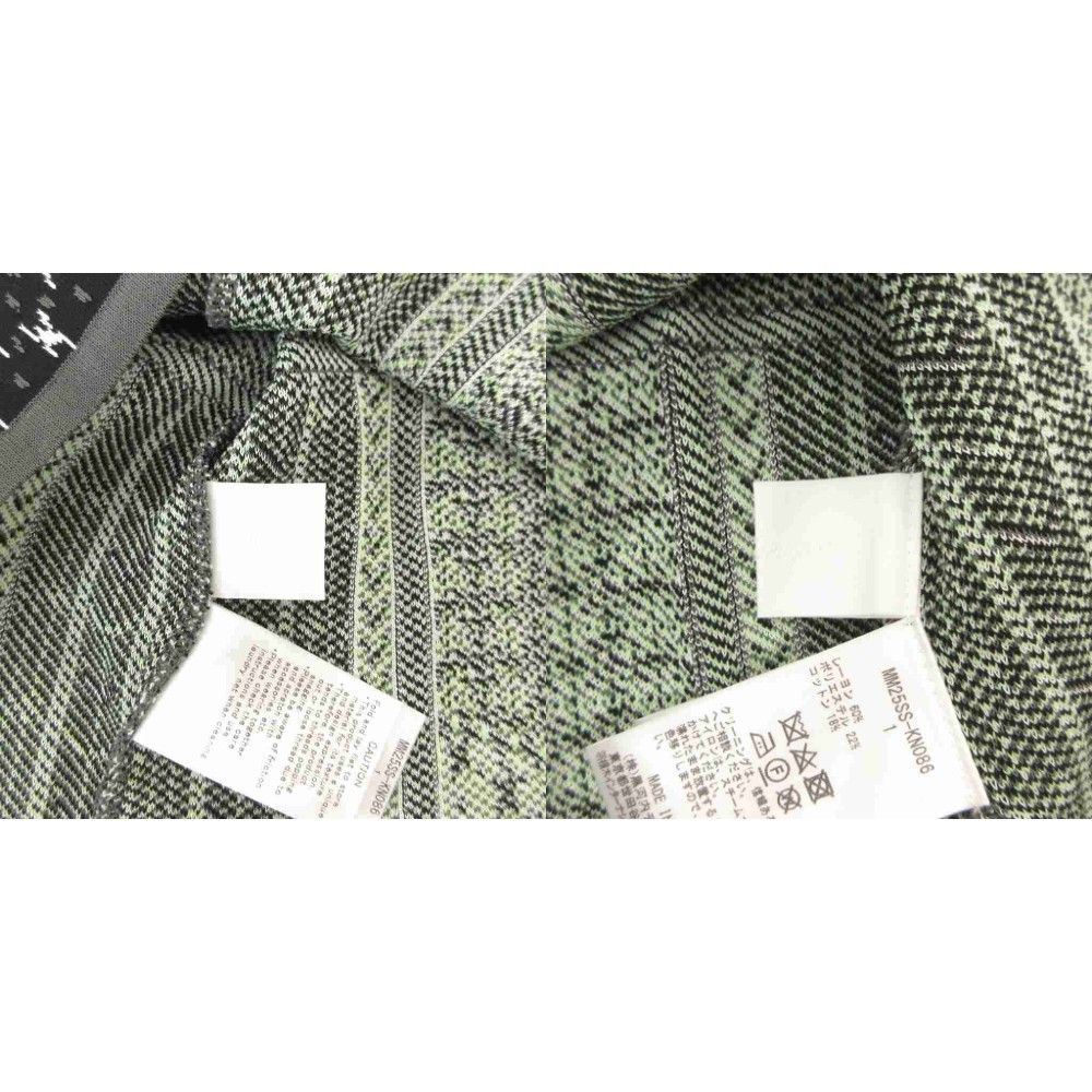 Mame Kurogouch　ジオメトリックパターンニットトップ　ブルー　マメ Geometric Pattern Knitted Top-ジオメトリックパターントップ-Mame