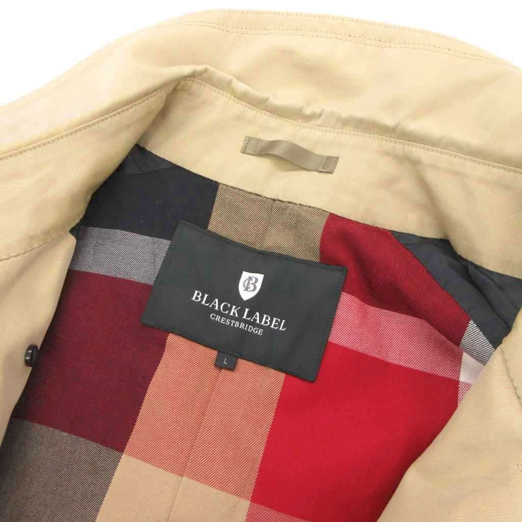  ブラックレーベルクレストブリッジ BLACK LABEL CRESTBRIDGE トレンチコート 裏地チェック柄 ベルト付き L ベージュ UO トレンチコート ジャケット アウター