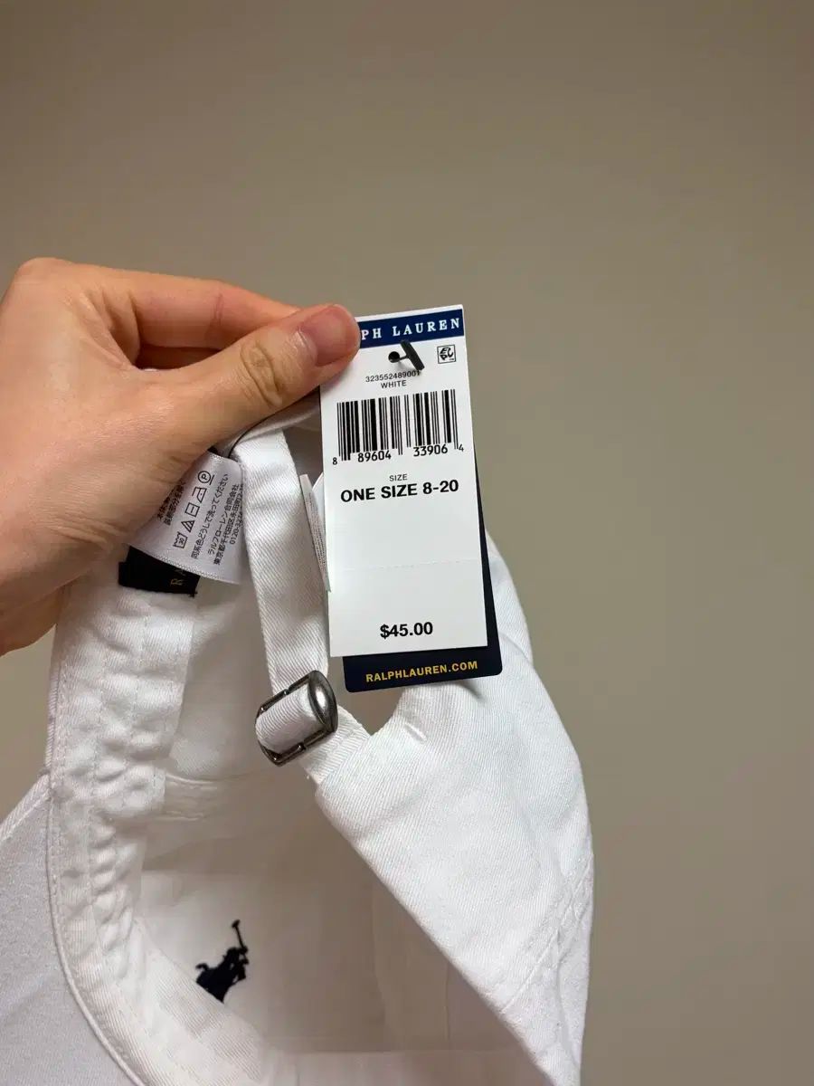 ポロ 帽子 ベースボールキャップ 白 キッズ