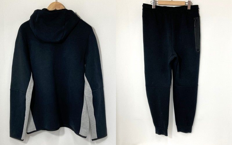 NIKE ナイキ セットアップ テックフリース ジャージ フルジップ フーディー ジョガーパンツ Lサイズ ブラック グレイ ジャージ A15353