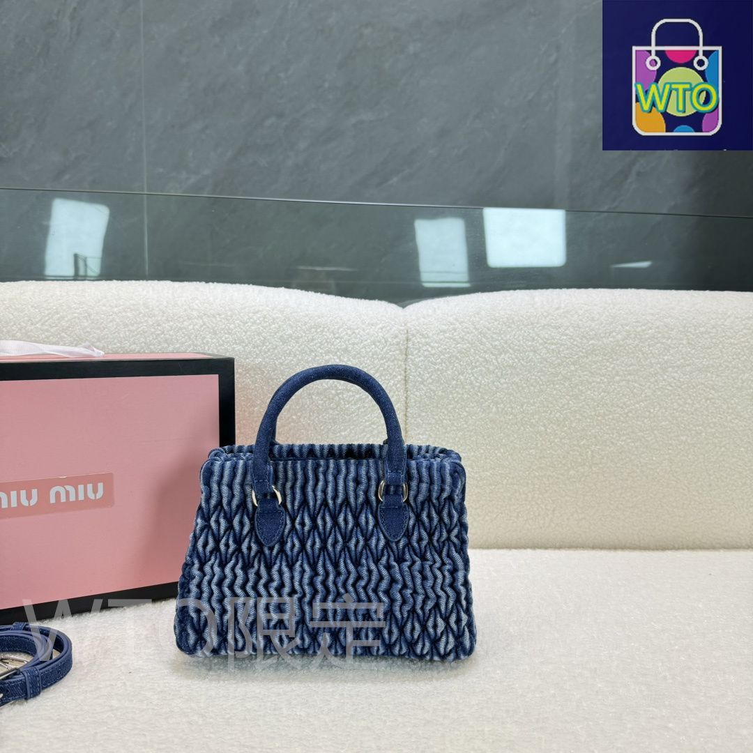 今日特価】MIUMIU ミュミュ Hobo デニムジャケット プリーツ