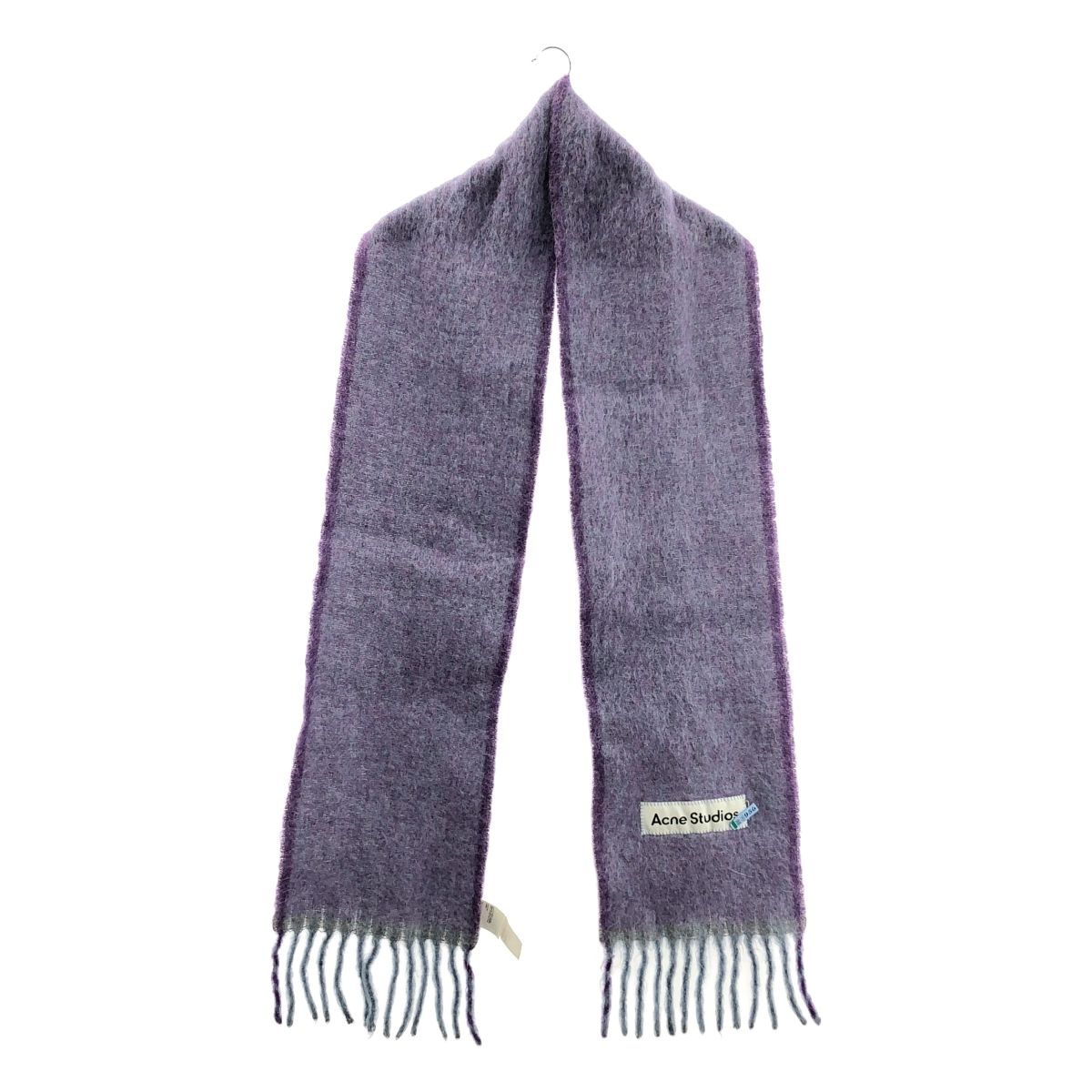 Acne Studios アクネストゥディオズ アルパカ モヘア ウール フリンジ ストール マフラー パープル レディース