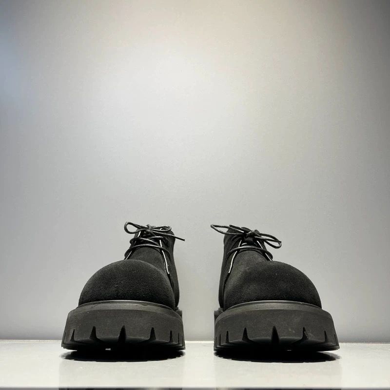 高帮デービーシューズ 真皮スエード