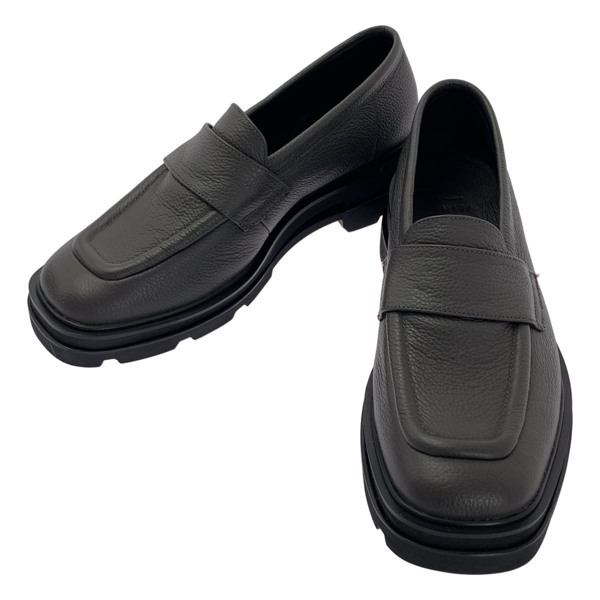 VEIN ヴェイン COW LEATHER LOAFERS カウ レザー ローファー SIZE 41 25.5 cm-26 cm グレー系 メンズ