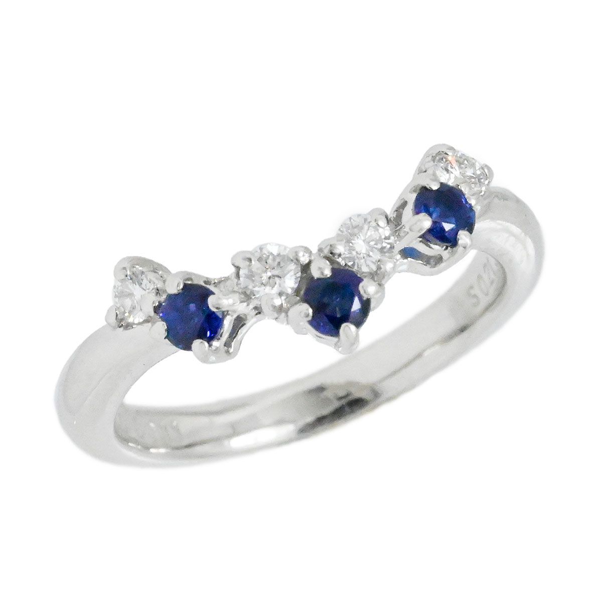 ポーラ POLA Pt900 プラチナ ダイヤ0.11ct サファイア0.21ct リング