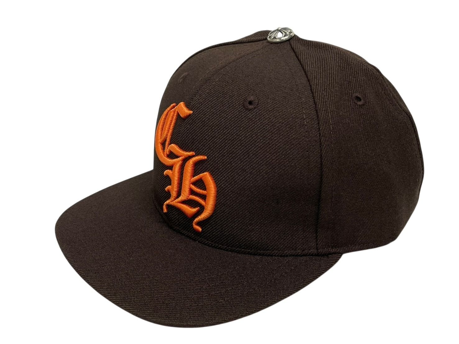 CHROME HEARTS クロムハーツ CH刺繍 ベースボール キャップ 帽子 U.S.A製 ブラウン オレンジ シルバー金具 4 b 009834