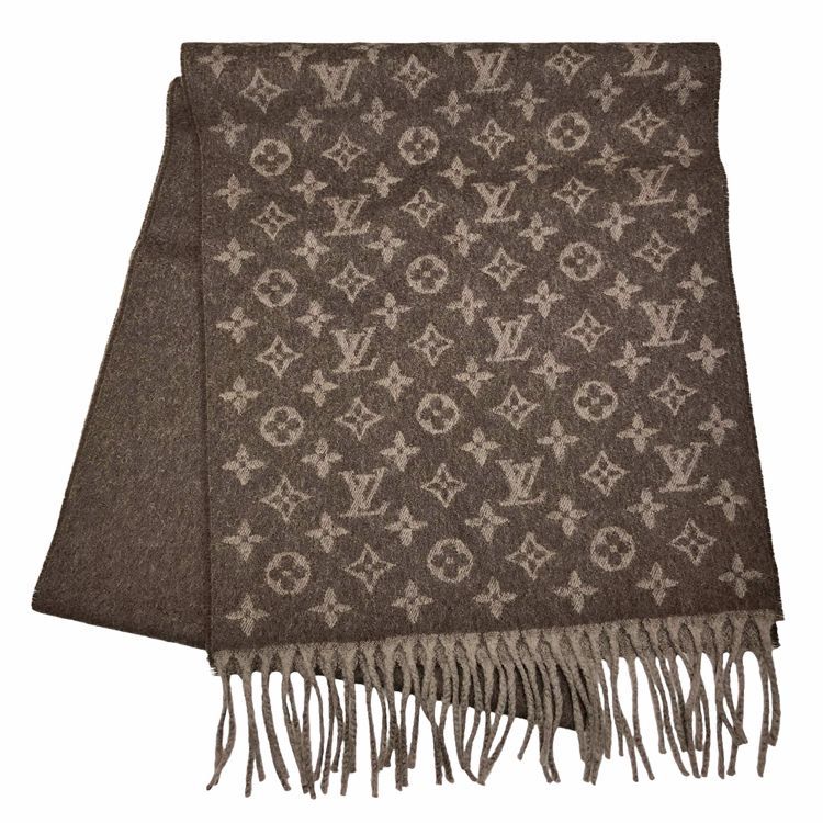 LOUIS VUITTON ルイヴィトン エシャルプ モノグラム グラディエント マフラー M 70258 ストール ヘーゼルナッツ ブラウン メンズ ウィメンズ カシミヤ ウール