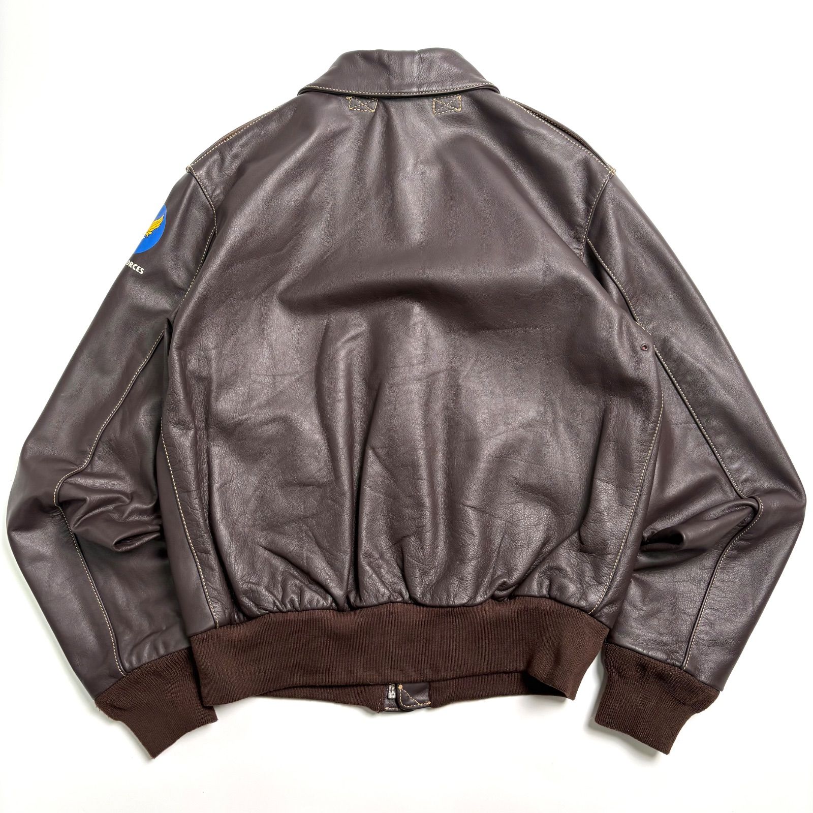 馬革】MORGAN レザージャケット 茶 38 フライトジャケット A-2 ホース