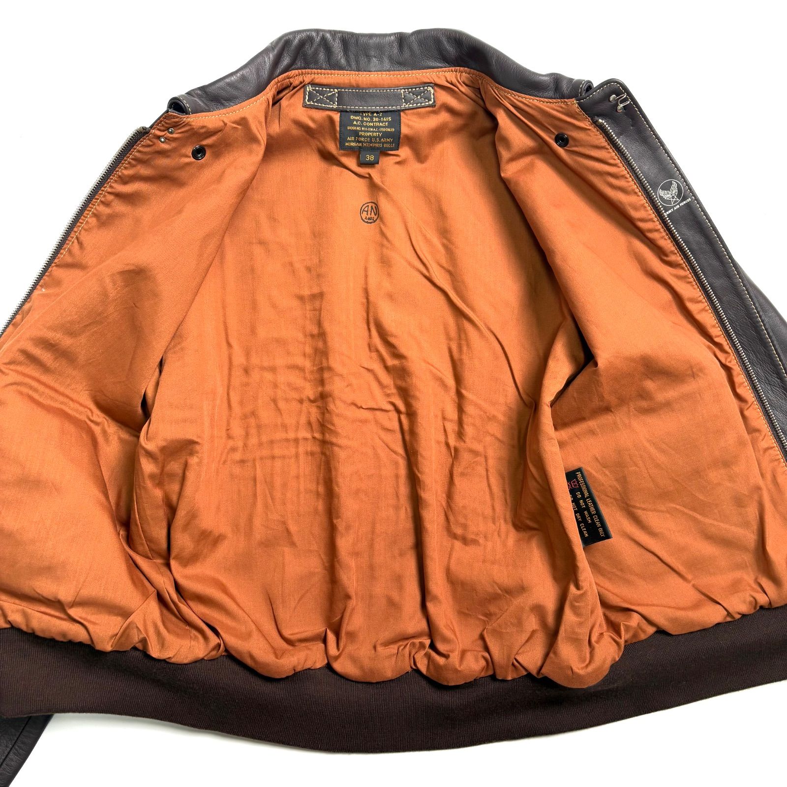 馬革】MORGAN レザージャケット 茶 38 フライトジャケット A-2 ホース