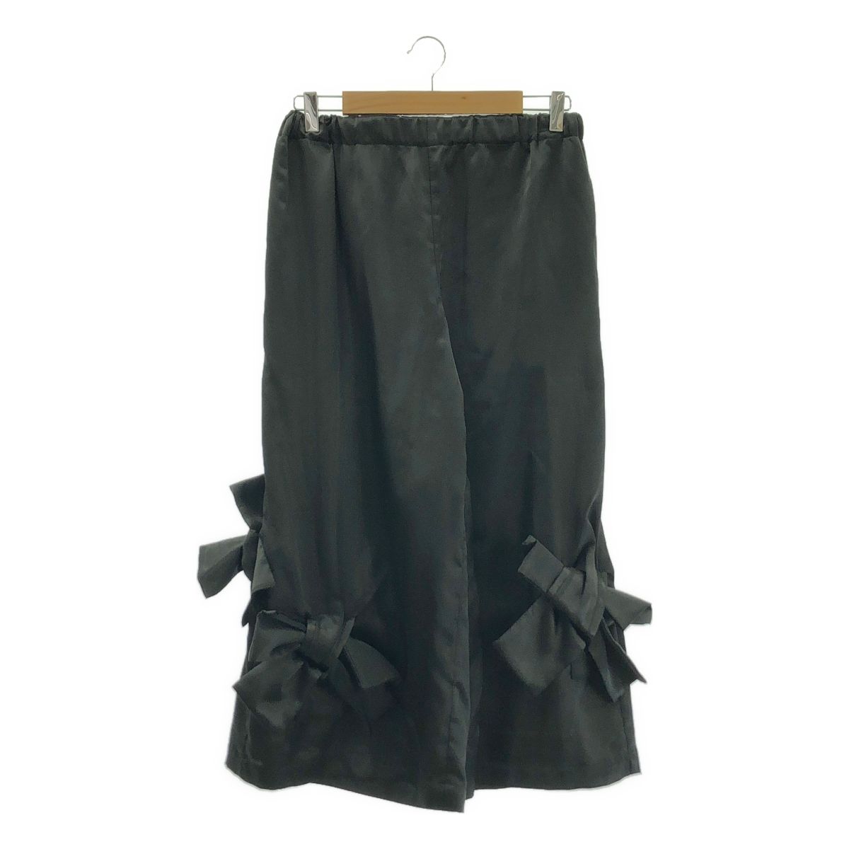 COMME des GARCONS コムコム 2025 SS リボン ワイド イージーパンツ S ブラック レディース