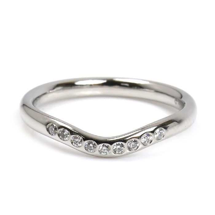 TIFFANY&Co. ティファニー Pt950プラチナ カーブド ダイヤ リング