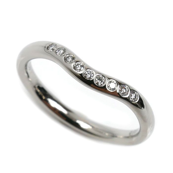 TIFFANY&Co. ティファニー Pt950プラチナ カーブド ダイヤ リング