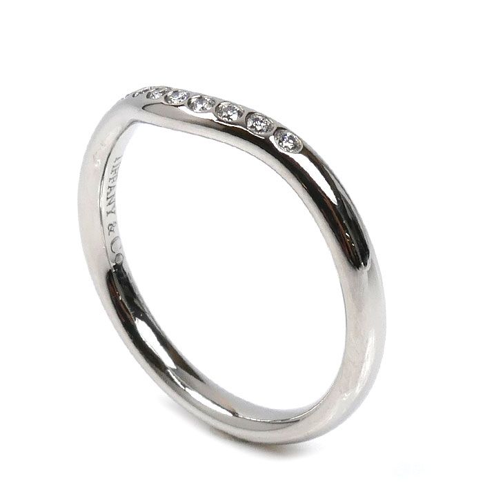 TIFFANY&Co. ティファニー Pt950プラチナ カーブド ダイヤ リング