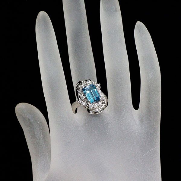 Pt900 アクアマリン ダイヤモンド リング 3.26ct D1.08ct - メルカリ