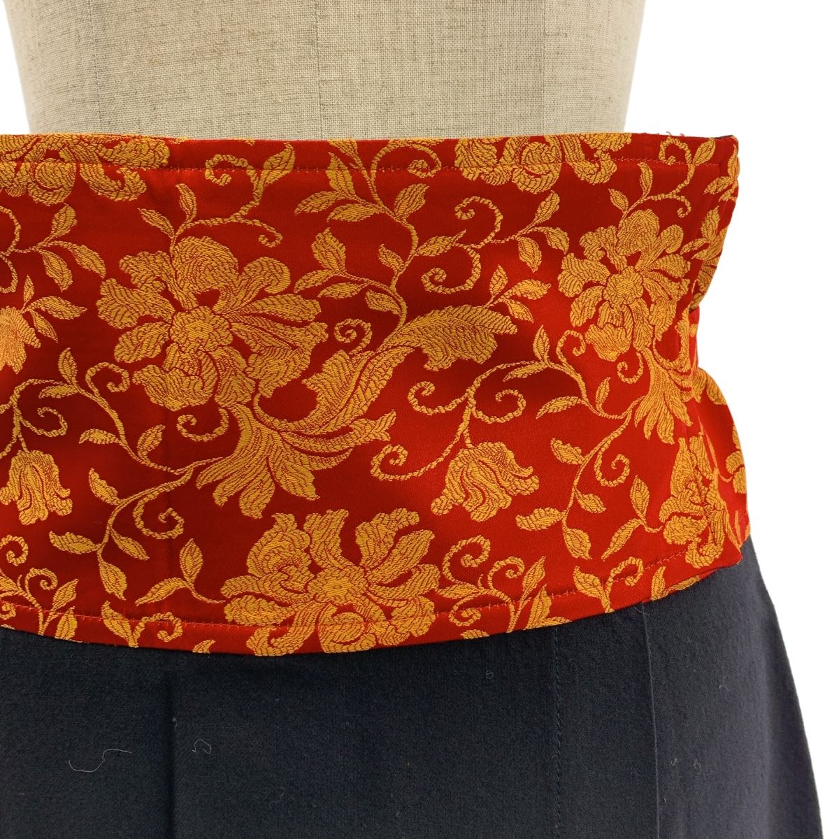 DRIES VAN NOTEN | ドリスヴァンノッテン ウール ジャガード 巻きスカート 36 ブラック|レッド レディース