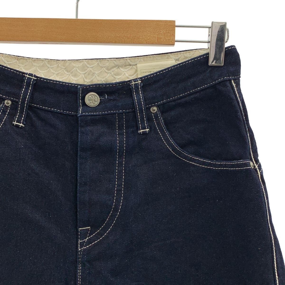 mina perhonen ミナペルホネン always ロールアップ デニムパンツ 36 インディゴ レディース