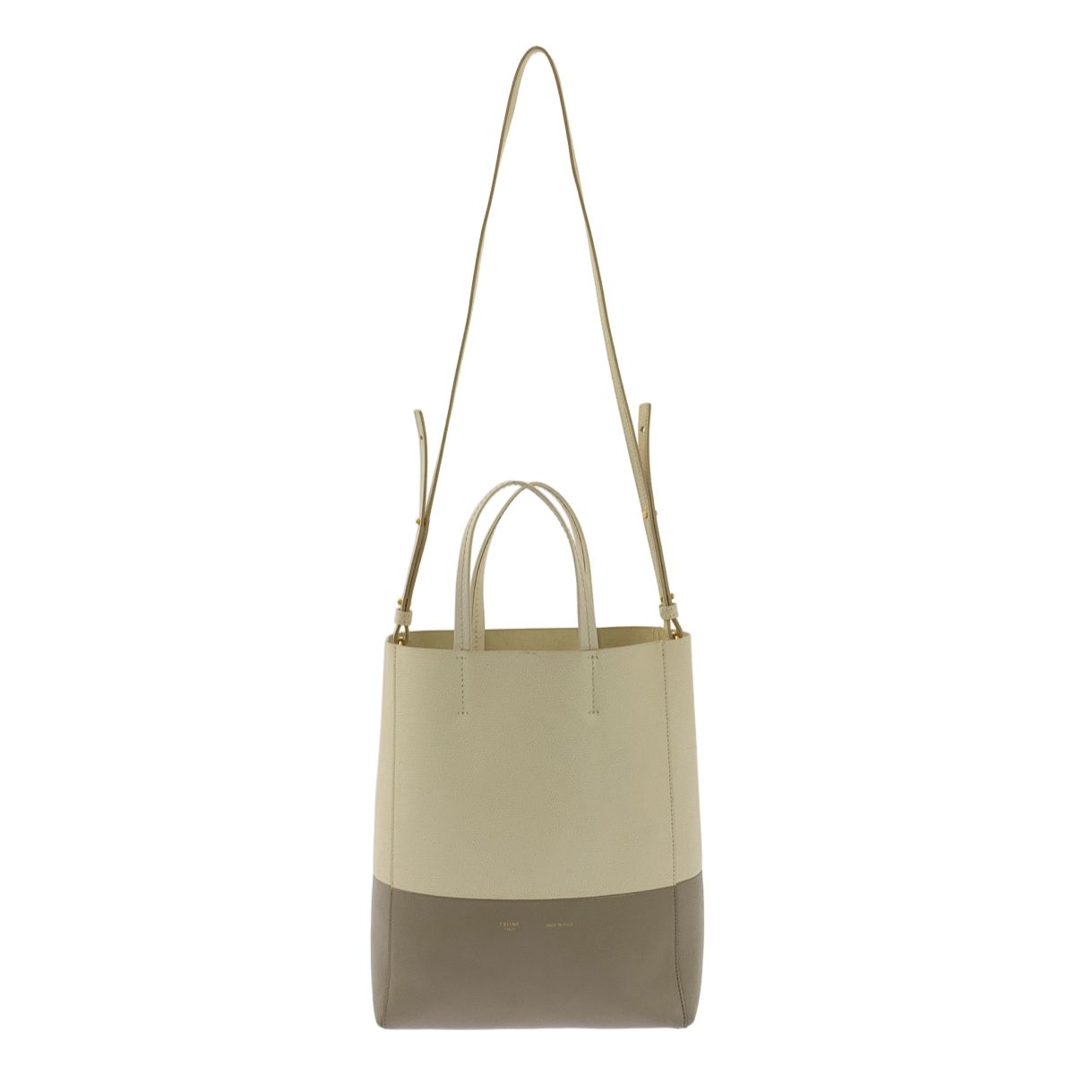 CELINE セリーヌ バーティカルカバ スモール 2 way ハンドバッグ アイボリー ベージュ レディース