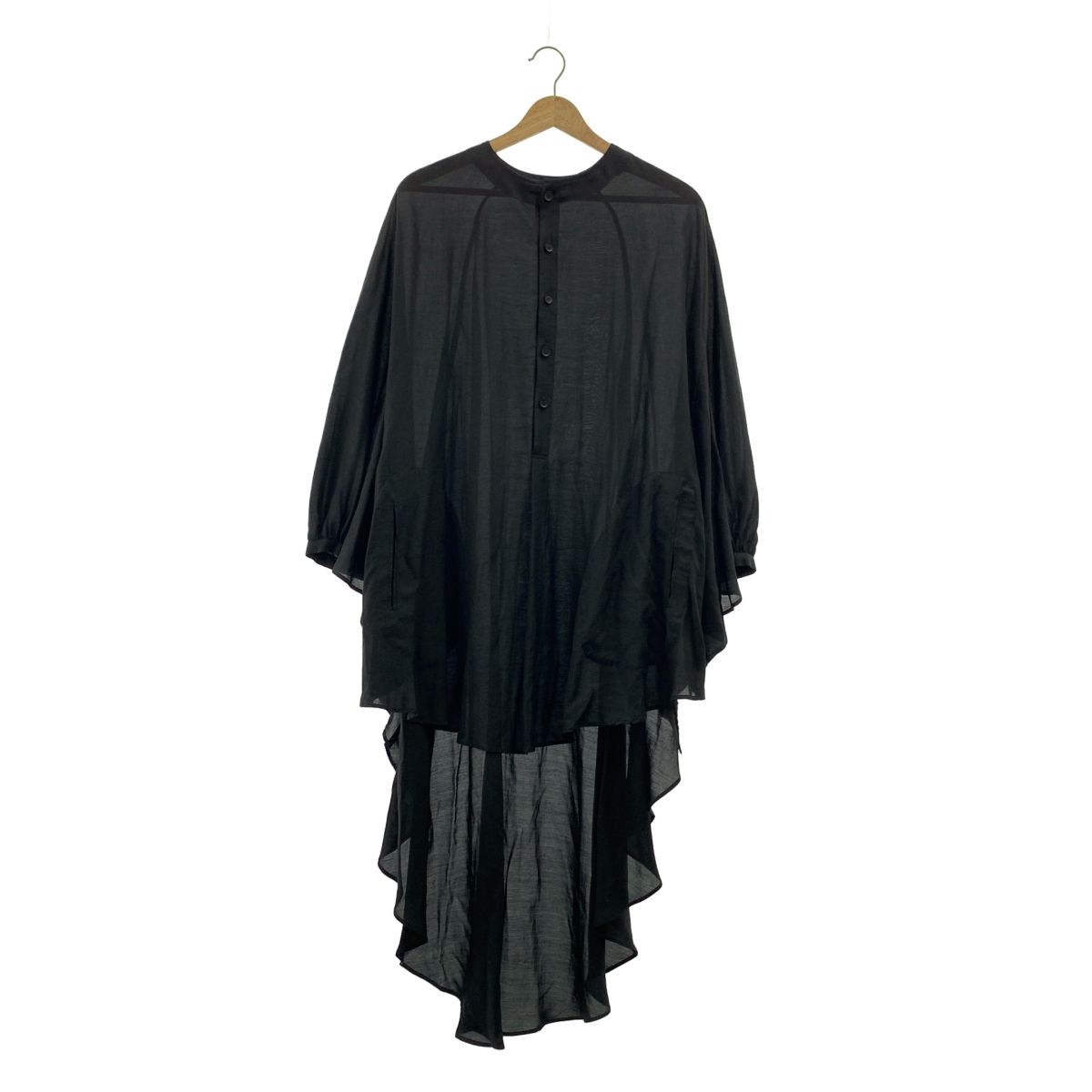 ギャザースリーブ ロングシャツ