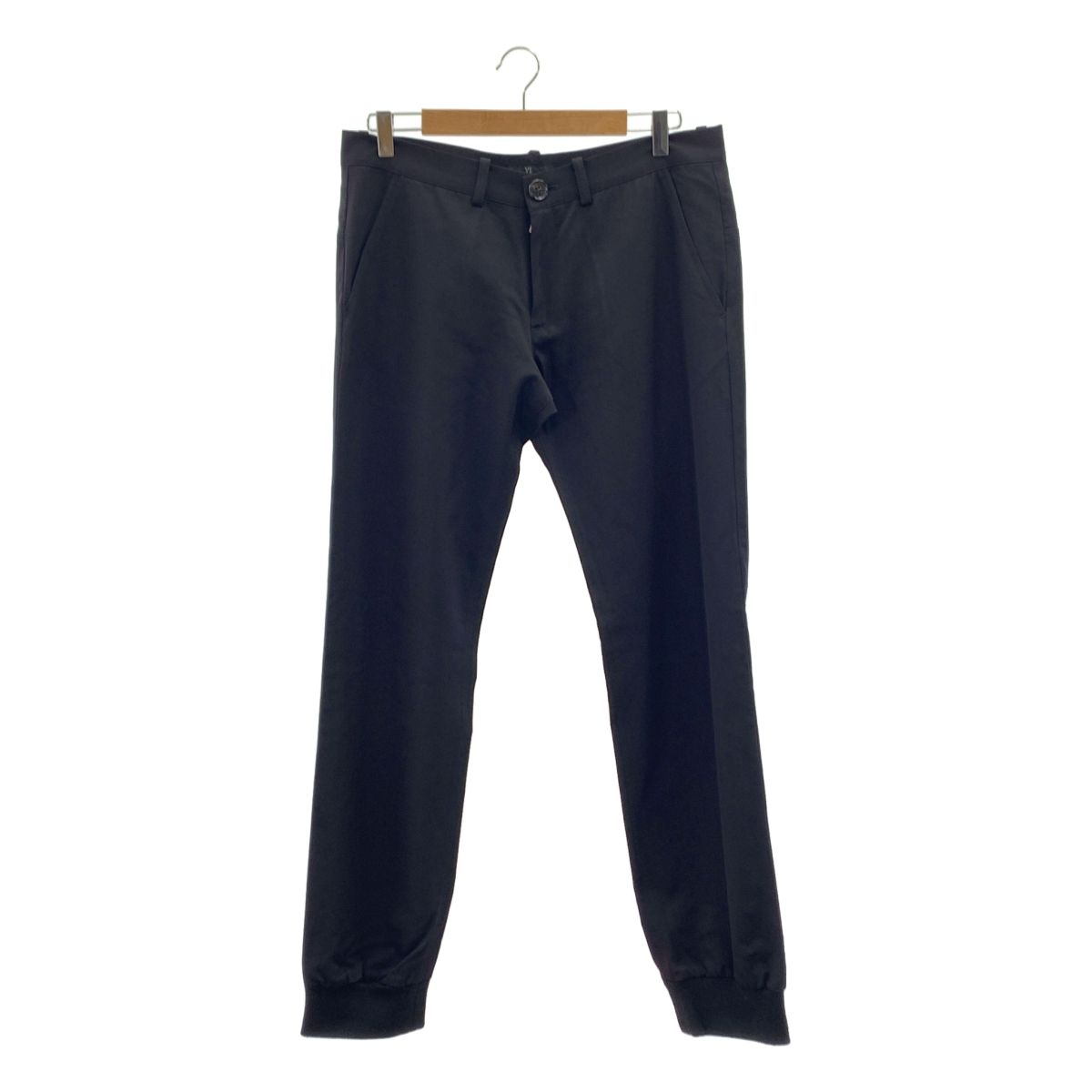 Y s ワイズヨウジヤマモト 2003 AW リブ スラックス パンツ 3 ブラック系 レディース