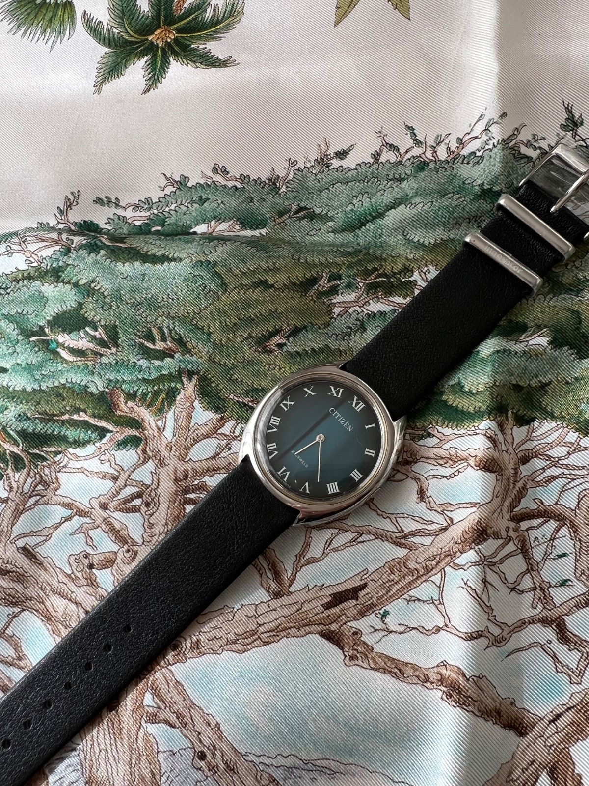 シチズン ブルー グラデーション 手巻き 時計 メンズ アンティーク