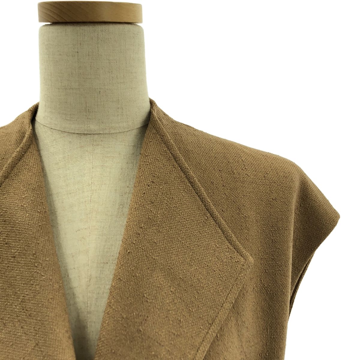 allureville | アルアバイル ツイード ベルテッド ジレ 2 キャメル レディース