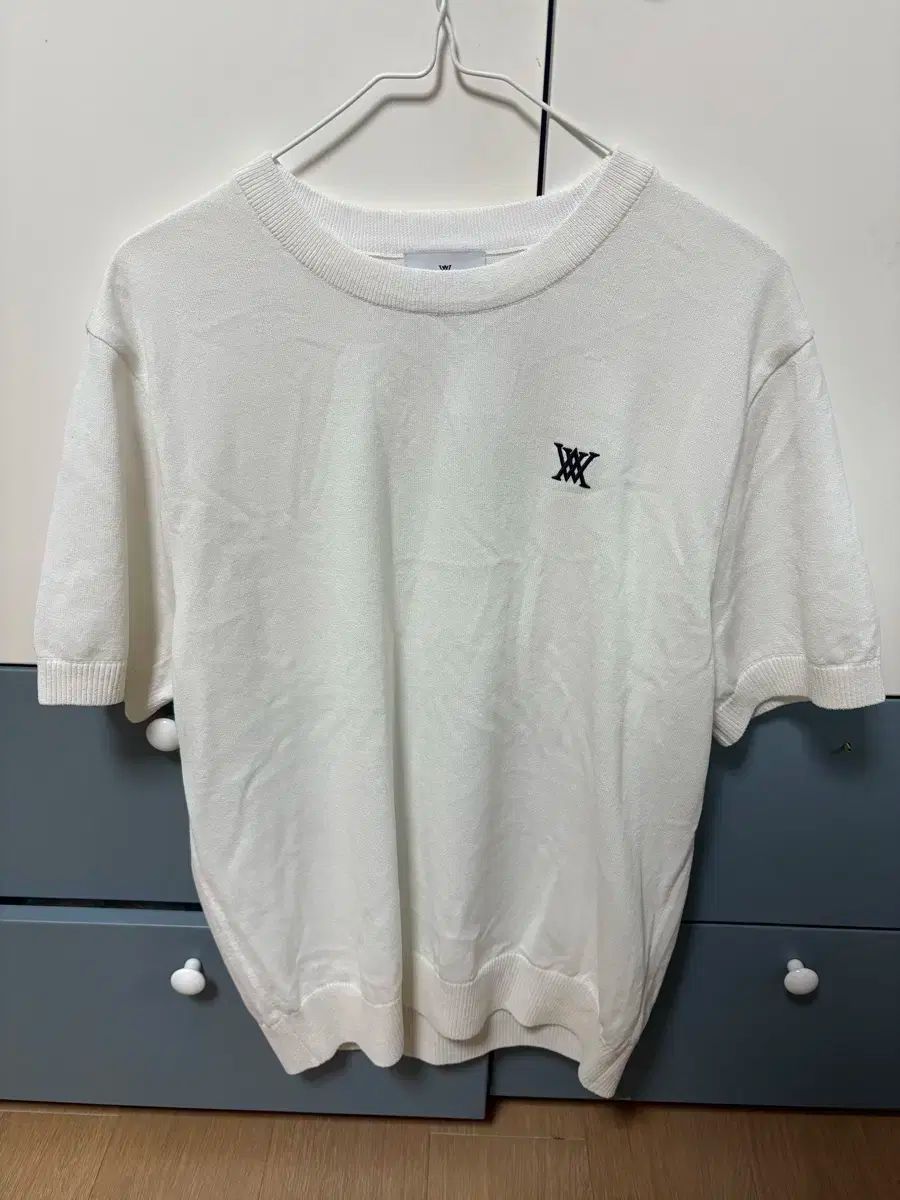 アニュー 半袖 ニット メンズ 100 白