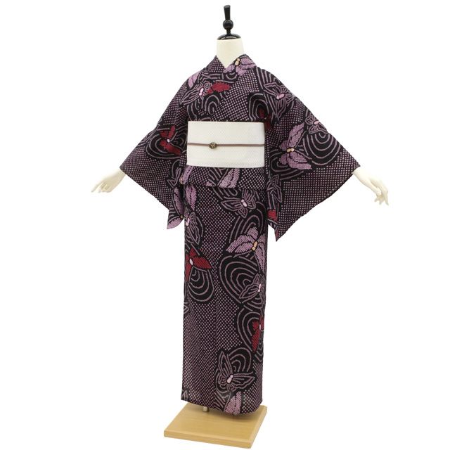 中古】 夏物 本場有松鳴海絞り 浴衣 リサイクル 有松 ゆかた 絞り 木綿