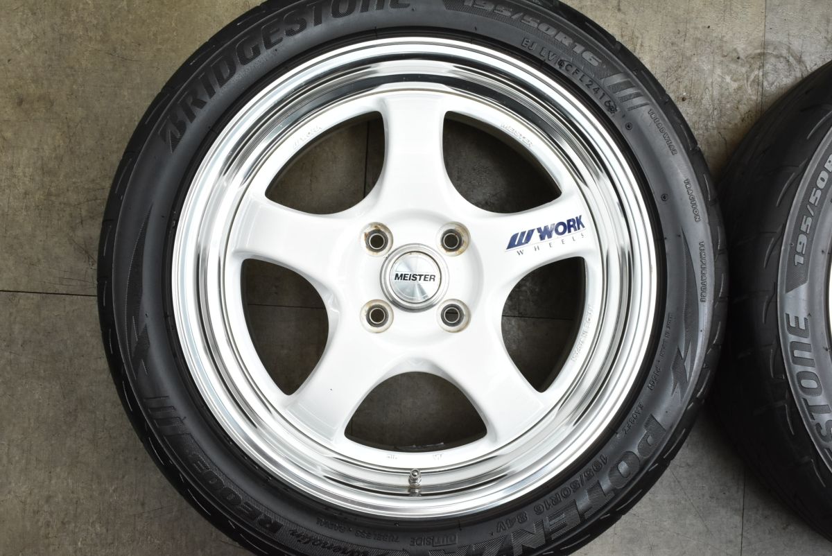 良好 ワーク マイスター S 1 R 16 in 6 5 J 48 ブリヂストン ポテンザ RE 003 195 50 NDロードスター デミオ ヴィッツ ヤリス スイフト