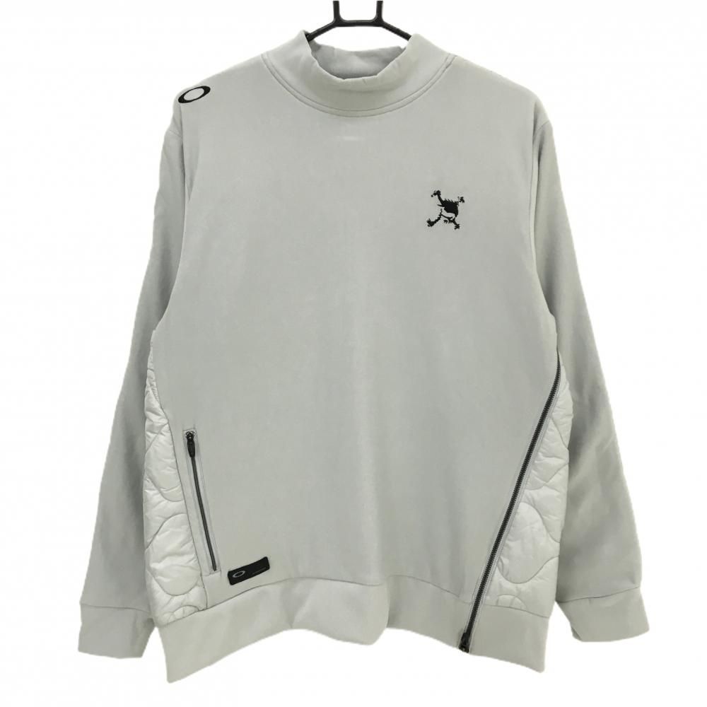 超 オークリー 中綿切替トレーナー グレー 背面中綿 吸汗速乾 裏起毛 メンズ XL ゴルフウェア モデル Oakley