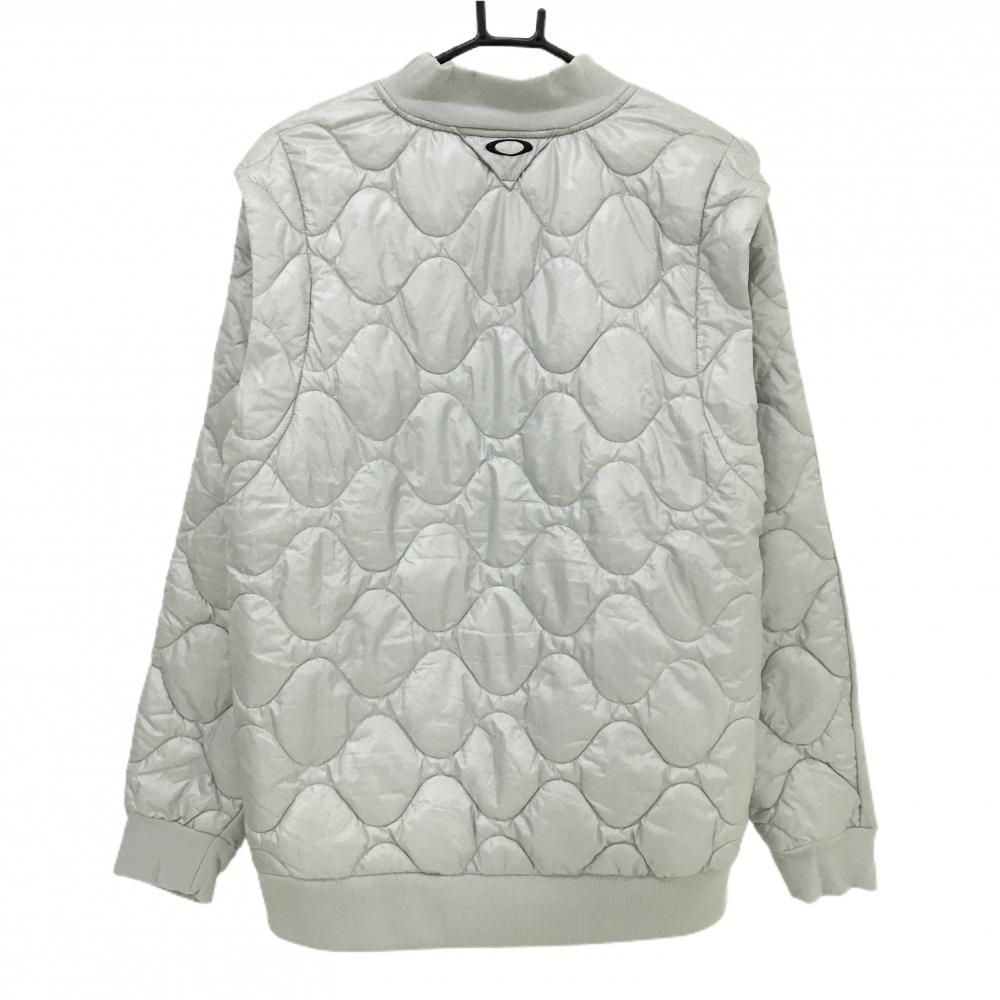 超 オークリー 中綿切替トレーナー グレー 背面中綿 吸汗速乾 裏起毛 メンズ XL ゴルフウェア モデル Oakley