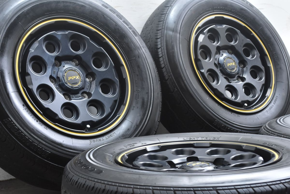 200 ハイエースに】PPX MIL:8 15in 6J +33 PCD139.7 ブリヂストン