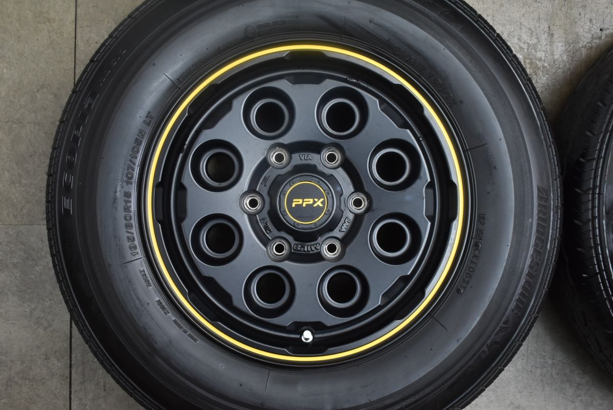 200 ハイエースに】PPX MIL:8 15in 6J +33 PCD139.7 ブリヂストン