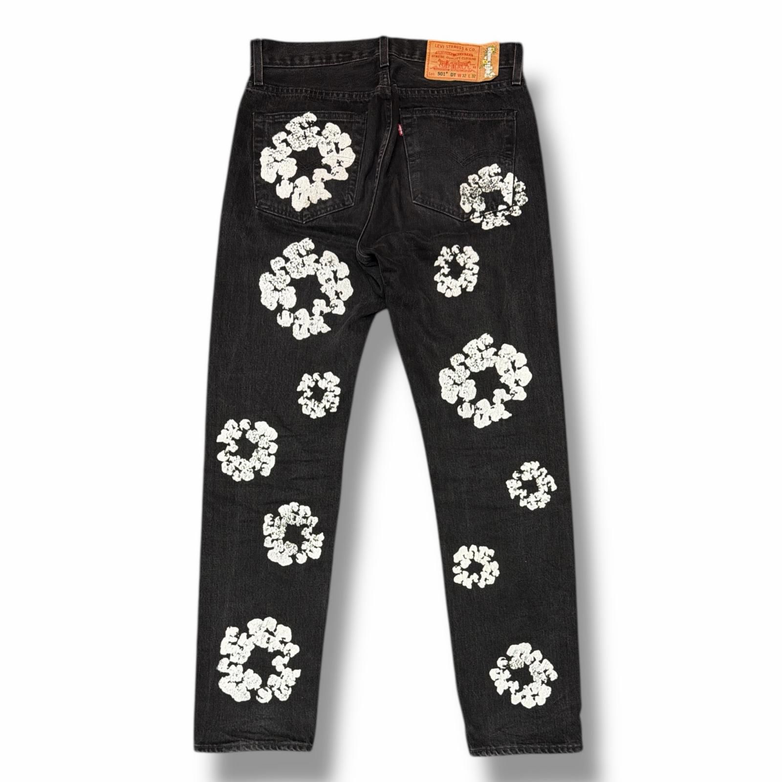 DENIM TEARS × Levi's Cotton wreath print straight-leg jeans