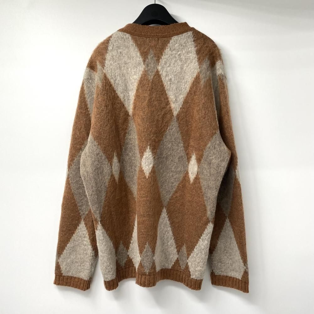 RATS ARGYLE MOHAIR KNIT サイズXXL 22 RN-1010 ブラウン モヘヤ カーディガン ラッツ 17