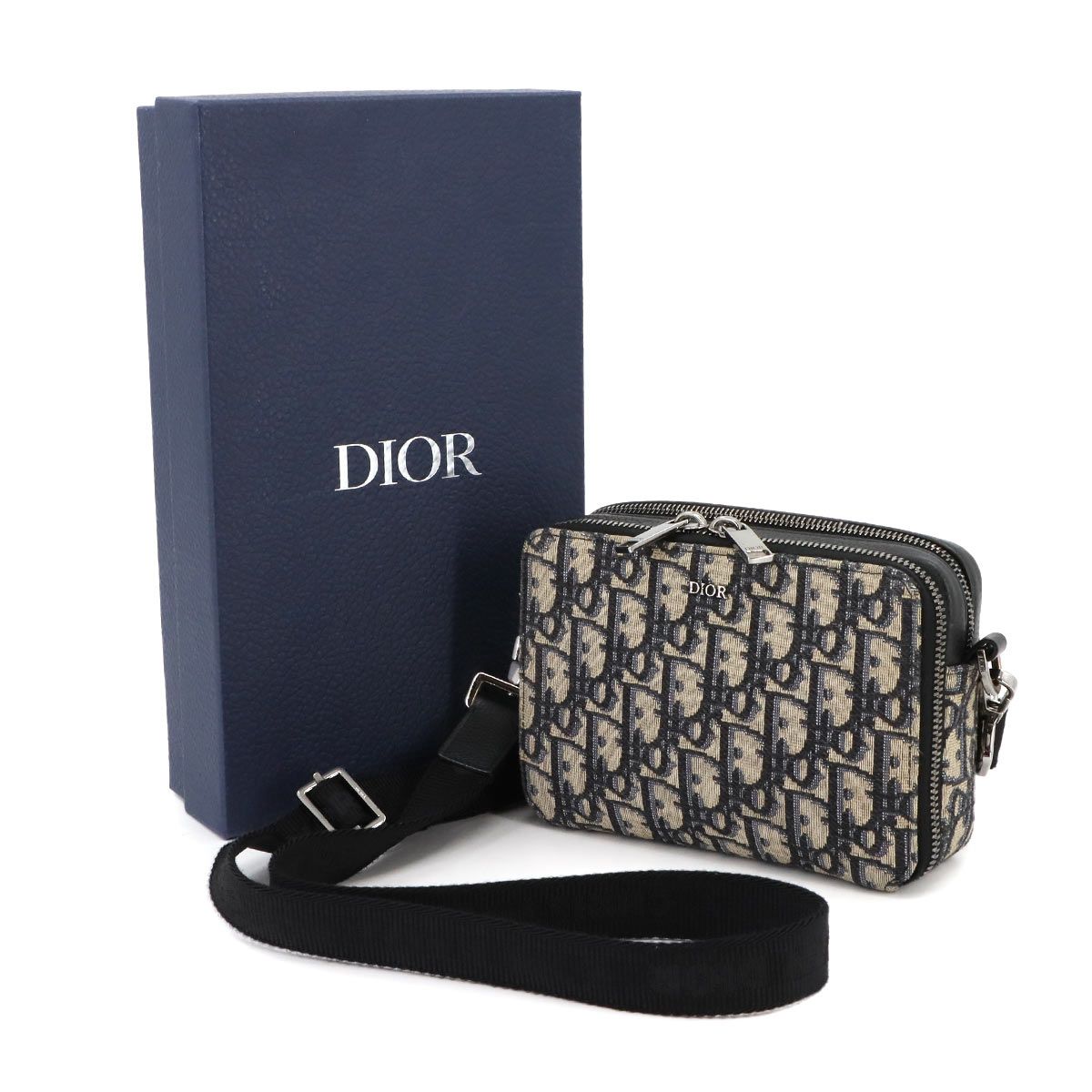 美品 クリスチャン ディオール Christian Dior オブリーク ジップ