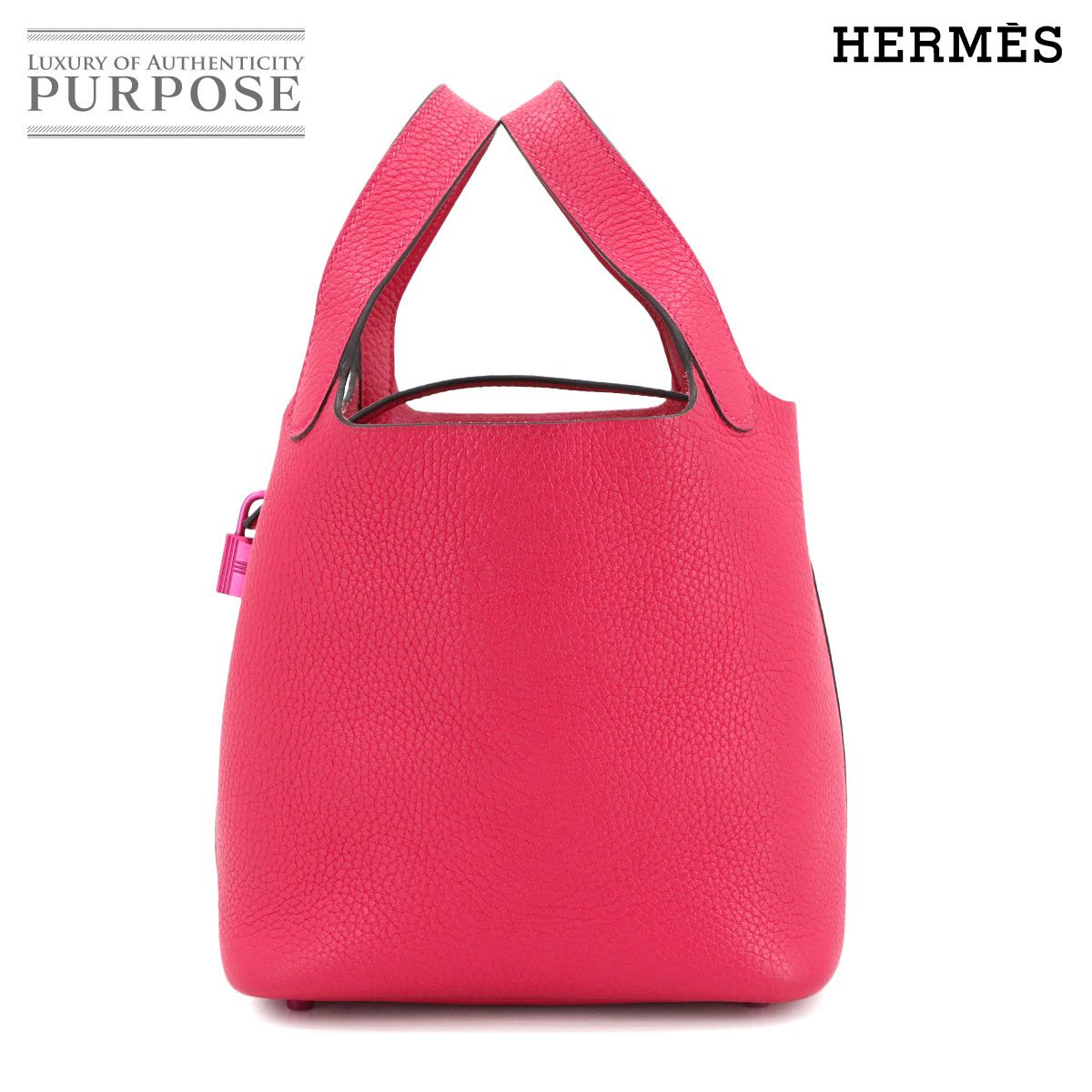 エルメス HERMES ピコタンロック PM モノクローム ソーピンク ハンド バッグ トリヨンクレマンス ローズメキシコ U刻印
