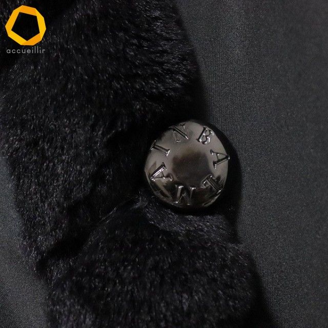 未使用タグ付き　バルマン　ロングコート　カシミヤ　シルク　ファー　裏地総柄 タグ付き BALMAIN カシミヤ シルク ミンク ロング ファー コート