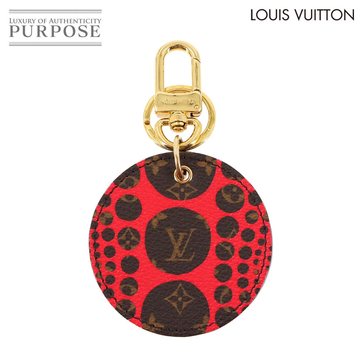 ルイ ヴィトン LOUIS VUITTON ポルトクレ パンプキンドット キーホルダー バッグチャーム ルージュ M 66738