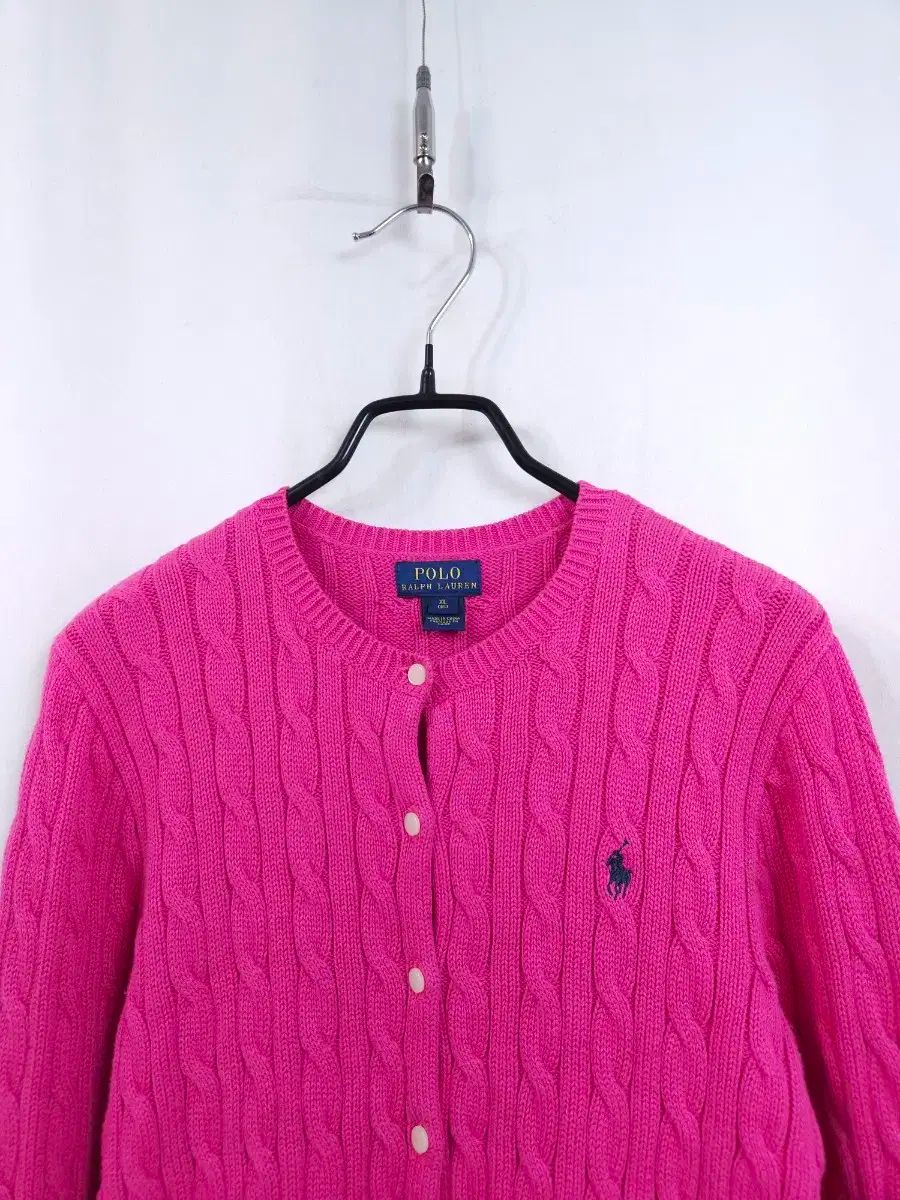 ポロラルフローレン BOYS ピンク ケーブル カーディガン XL