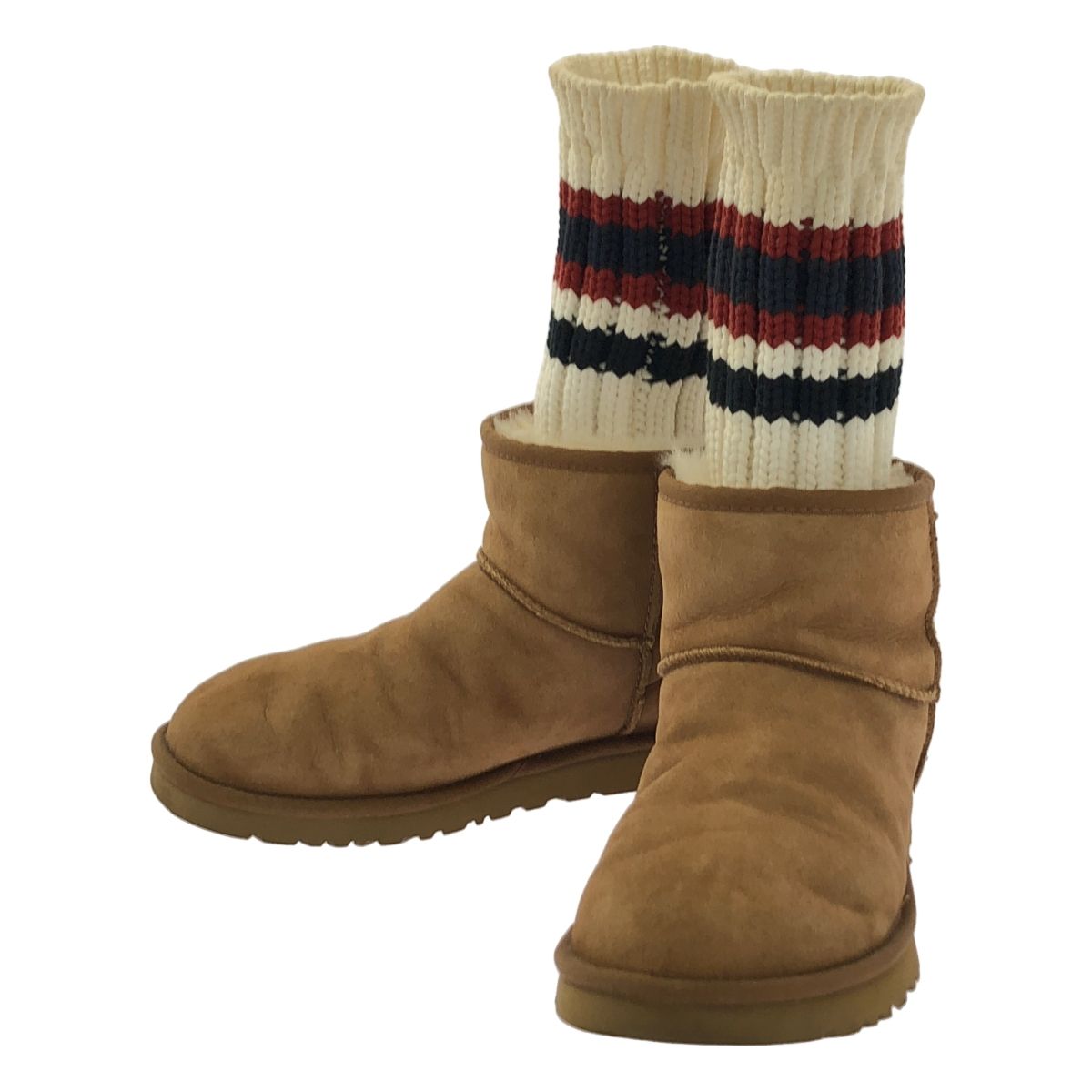 sacai サカイ × UGG アグ Knit Classic Short Boots ソックス ドッキング ムートンブーツ 26 ブラウン メンズ