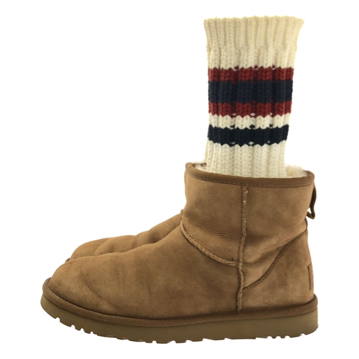 sacai サカイ UGG アグ Knit Classic Short Boots ソックス ドッキング ムートンブーツ 26 ブラウン メンズ