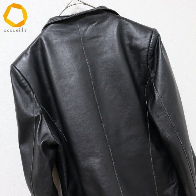 バルマン BALMAIN ラム レザー ジャケット テーラード ステッチ 大きい