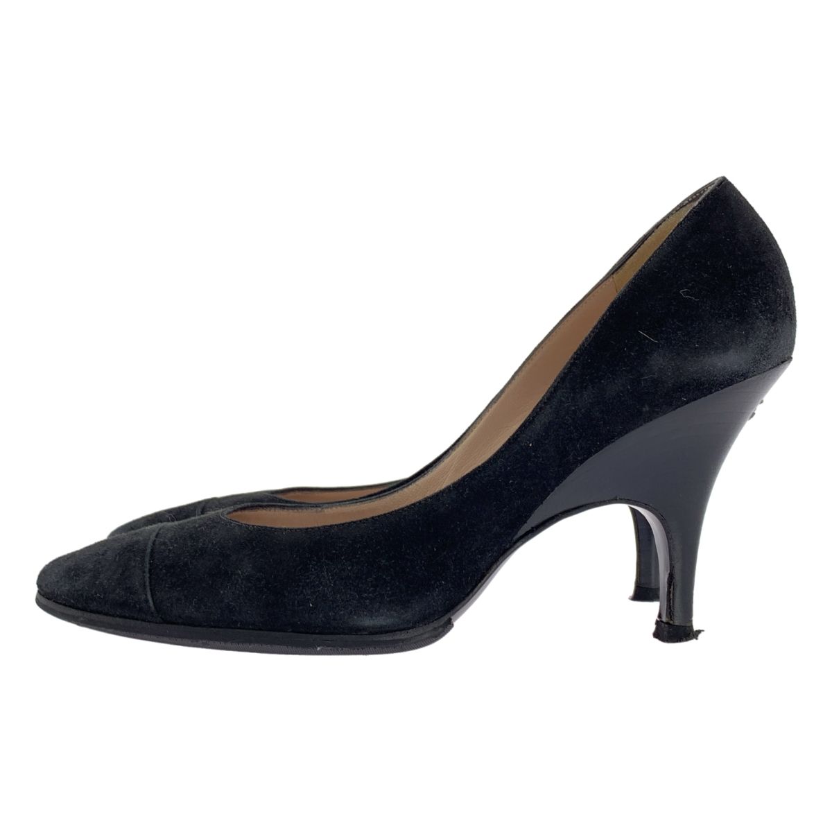 CHANEL / シャネル | スエードレザー ラウンドトゥ ココマーク ヒール