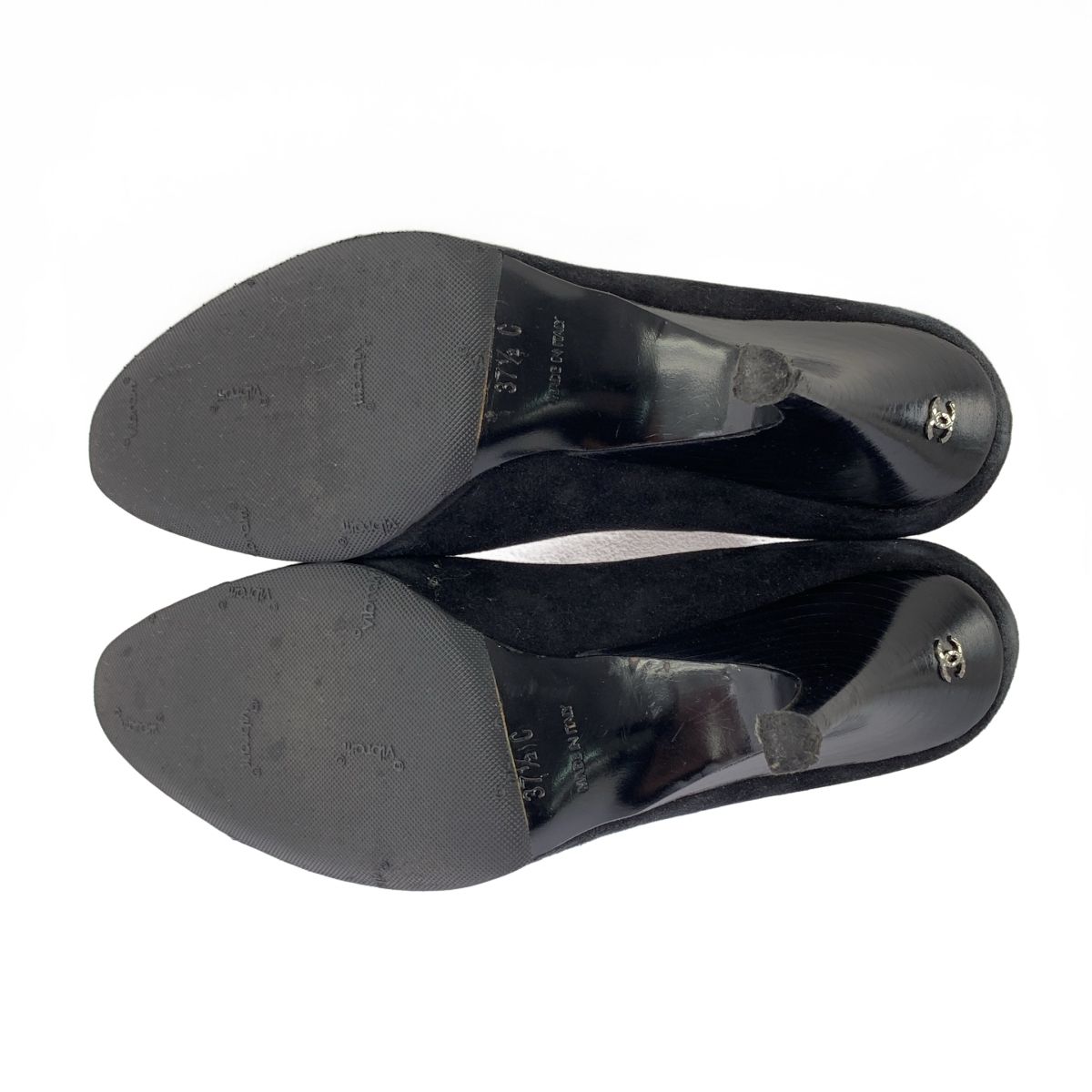 CHANEL / シャネル | スエードレザー ラウンドトゥ ココマーク ヒール