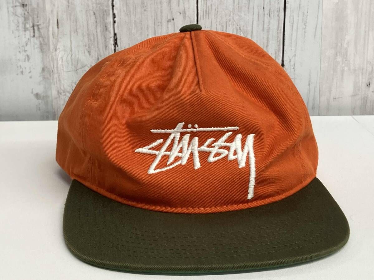 STUSSY キャップ ステューシー 1321211 オレンジ 刺繍ロゴ